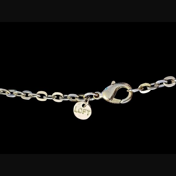 Ann Taylor Loft Silver Tone Long Acrylic Stone 35.5" Long Necklace - Picture 3 of 6